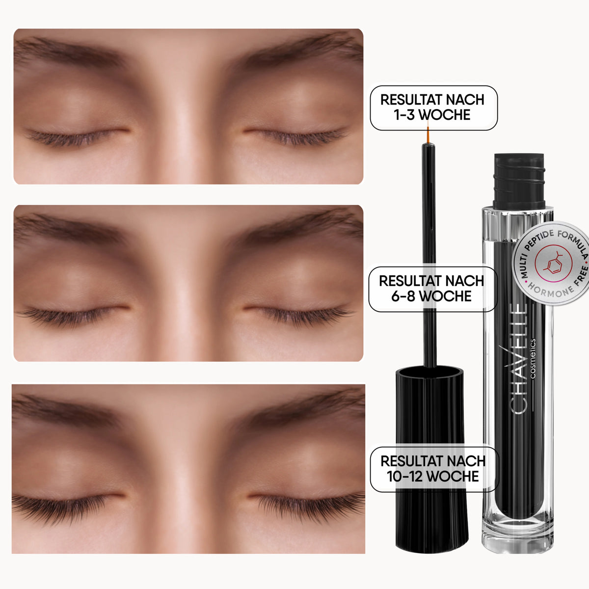 SENSATION LASH PRO - Hormonfreies Wimpernserum und Augenbrauenserum Multi-Peptid-Komplex