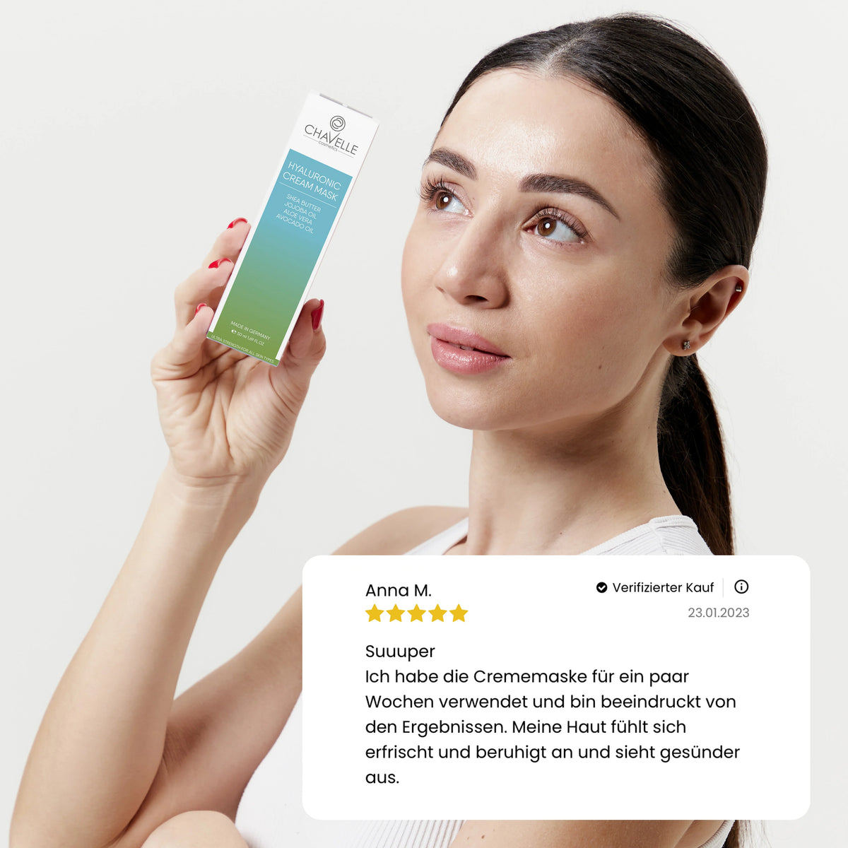 Hyaluron Crememaske mit Shea Butter und Avocado